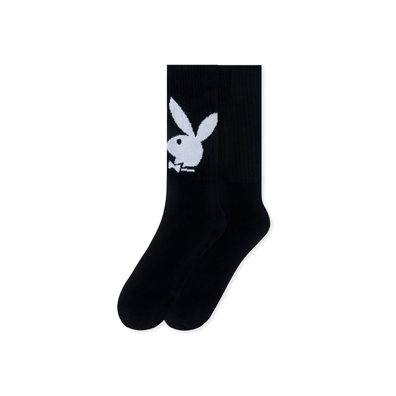 Calzini Playboy Bunny Crew Uomo Nere | 04136QRAK