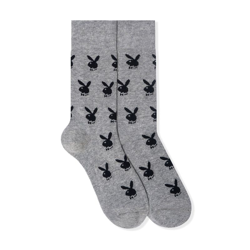 Calzini Playboy Repeating Rabbit Head Uomo Grigie Nere | 25703WQOH