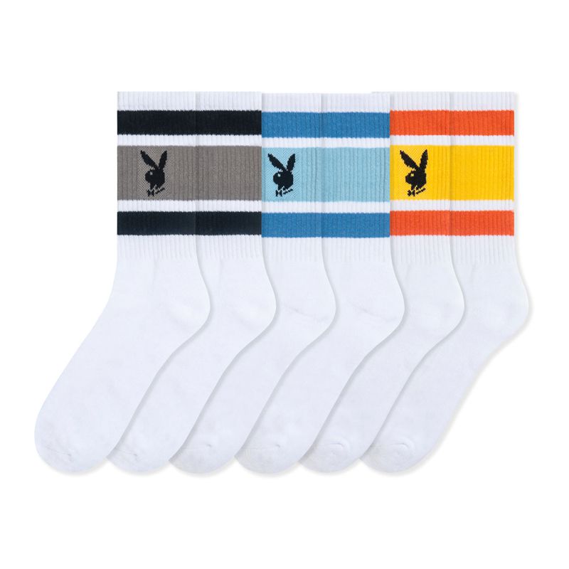 Calzini Playboy Three Pack Crew Uomo Colorate | 02437BIAN