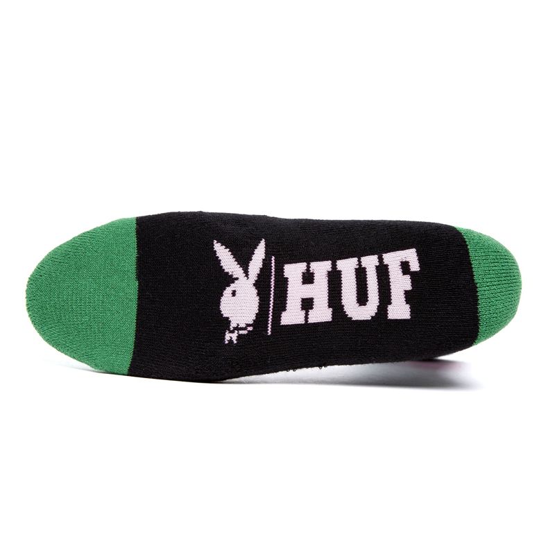 Calzini Playboy X Huf Rabbit Head Crew Uomo Nere | 95403ACON