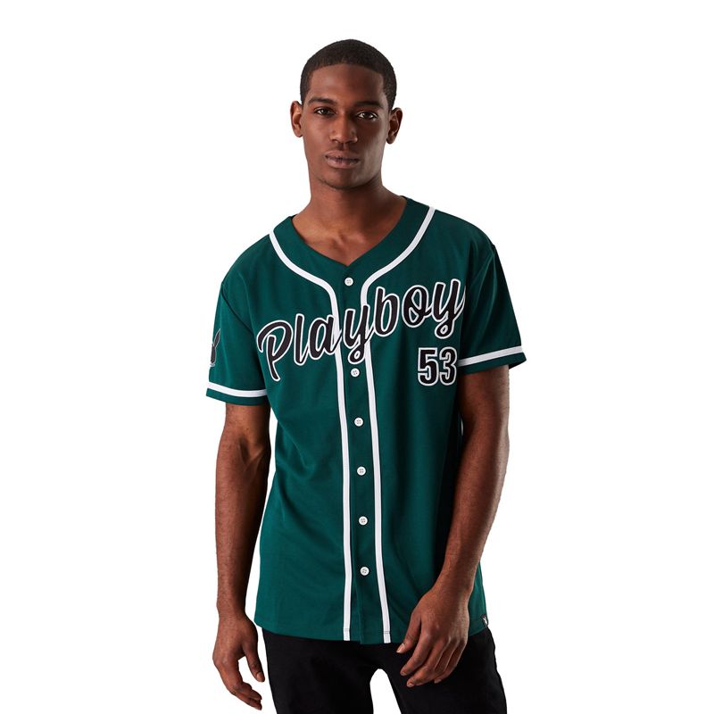 Camicie Playboy Baseball Jersey Uomo Verdi | 27508AZBG