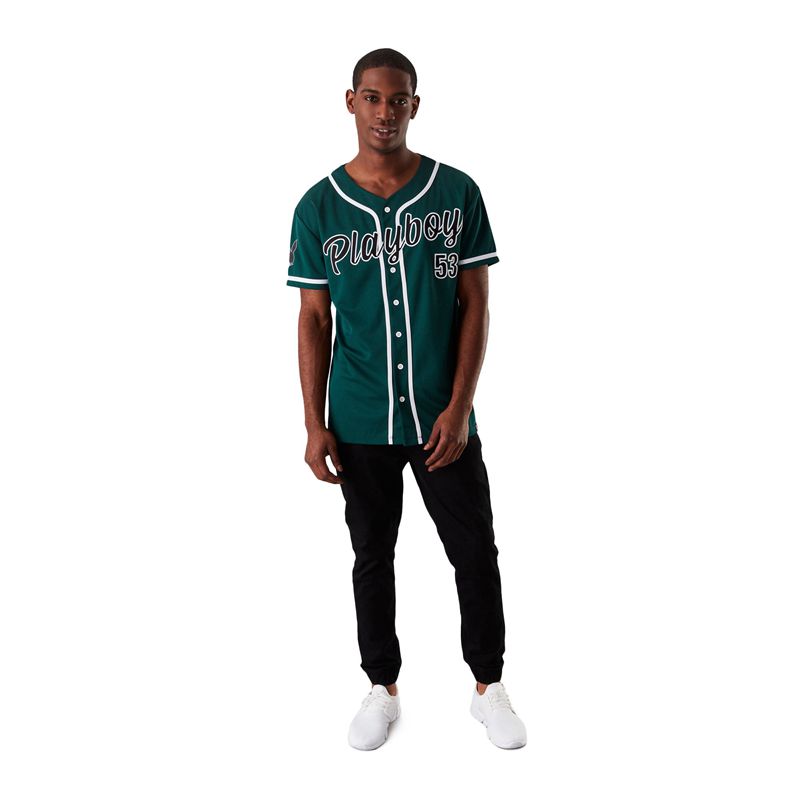 Camicie Playboy Baseball Jersey Uomo Verdi | 27508AZBG