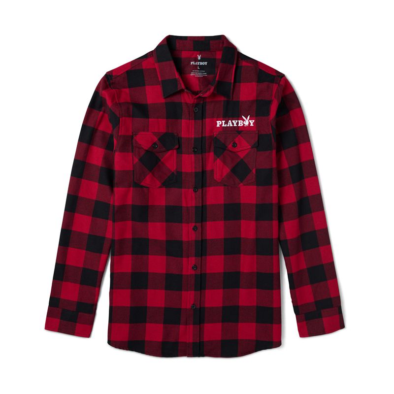 Camicie Playboy Camp Flannel Uomo Rosse Nere | 89723WHTU