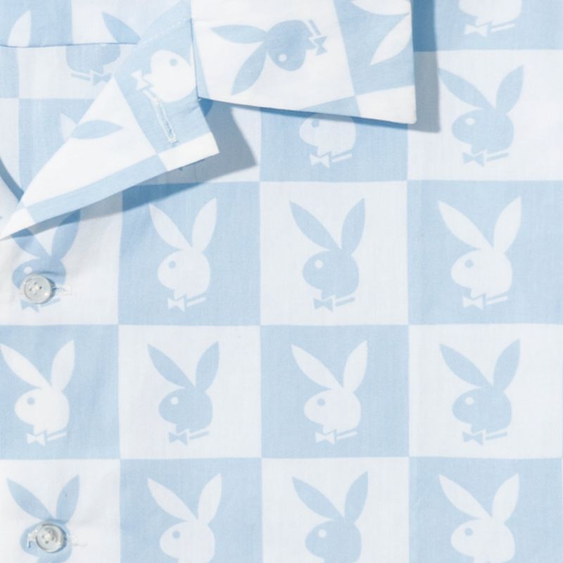 Camicie Playboy Checker Rabbit Head Button Down Uomo Blu | 91072DCSY