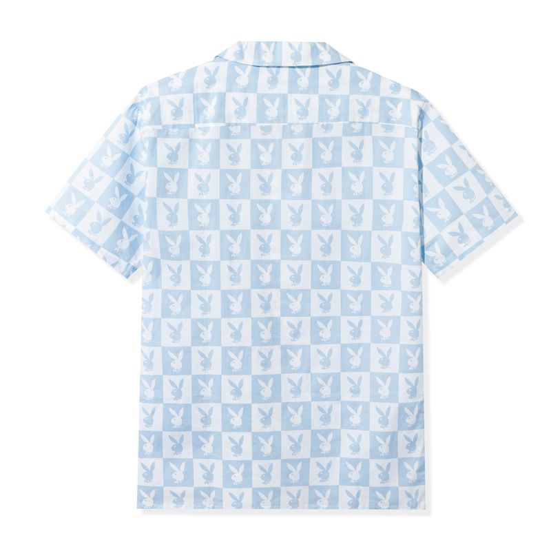 Camicie Playboy Checker Rabbit Head Button Down Uomo Blu | 91072DCSY