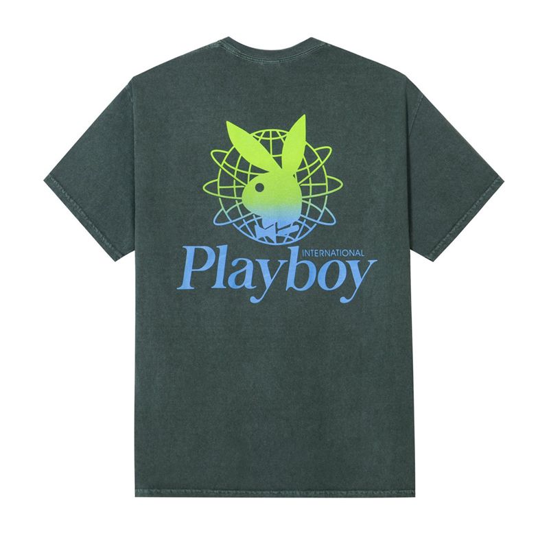 Camicie Playboy Contrast Pocket Uomo Nere Verdi | 27081MJQW