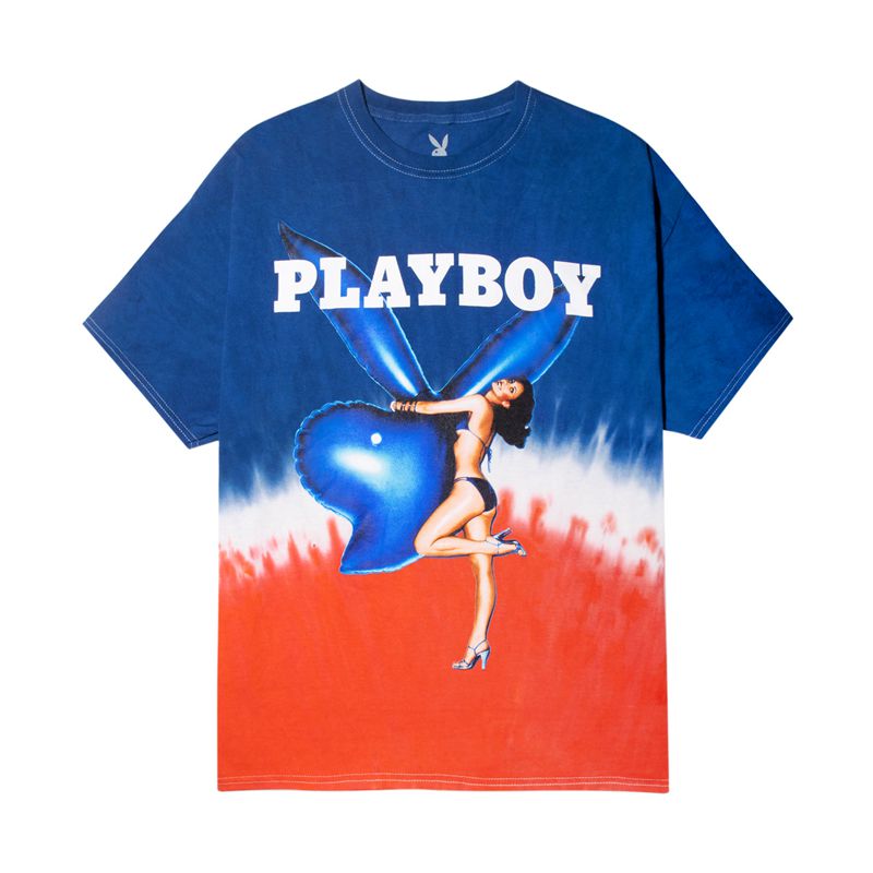 Camicie Playboy July 1977 Cover Tie Dye Uomo Blu Bianche Rosse | 73982KJVG