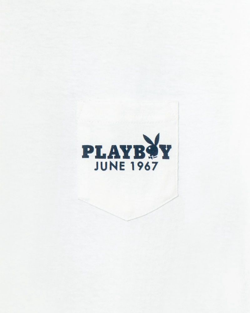 Camicie Playboy June 1967 Cover Pocket Uomo Bianche | 43567QRTI