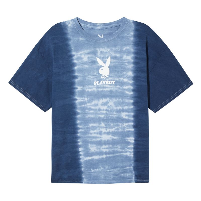 Camicie Playboy Logo Vertical Uomo Blu | 18596IABJ