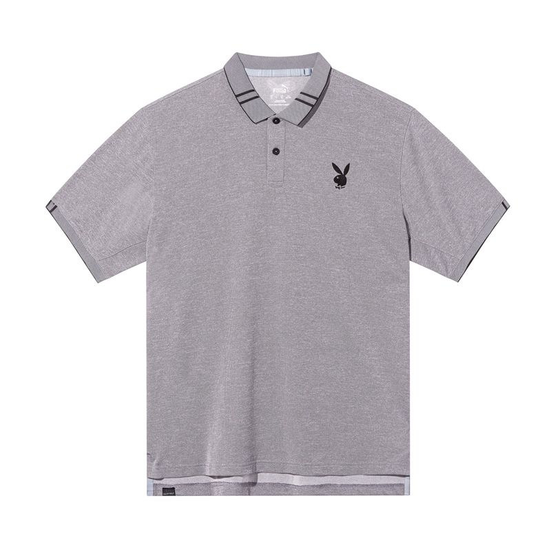 Camicie Playboy Puma Golf Pique Tipped Performance Polo Uomo Grigie | 14395LTDH