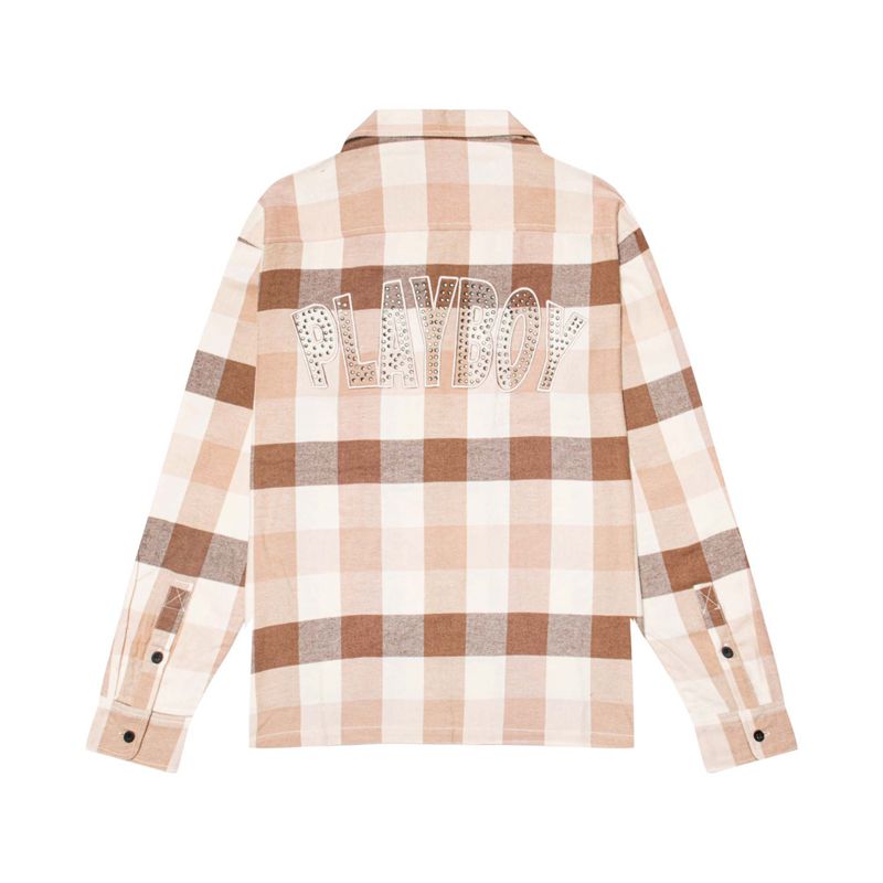 Camicie Playboy Slots Flannel Long Sleeve Uomo Marroni | 65389JNCY