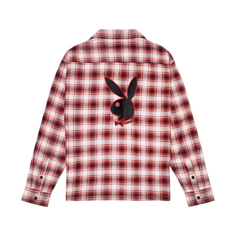 Camicie Playboy State Line Flannel Uomo Rosse | 68453PMWL