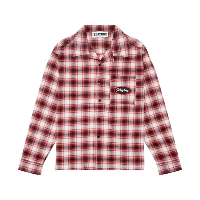 Camicie Playboy State Line Flannel Uomo Rosse | 68453PMWL