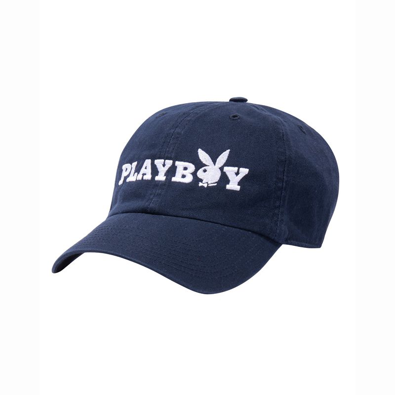 Cappelli Playboy 47 Brand Adjustable Dad Donna Blu Marino Bianche | 19246PQFZ