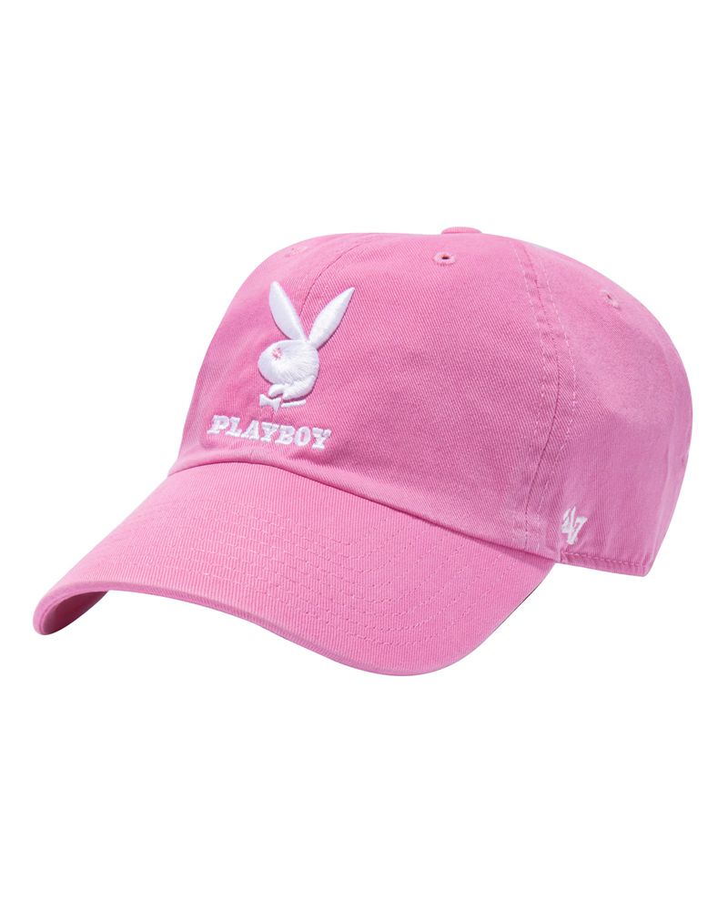 Cappelli Playboy 47 Brand Adjustable Dad Uomo Rosa Bianche | 82356SABM