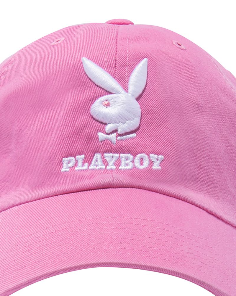 Cappelli Playboy 47 Brand Adjustable Dad Uomo Rosa Bianche | 82356SABM