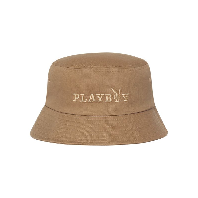 Cappelli Playboy Brown Embroidered Bucket Uomo Marroni | 43612VZPX