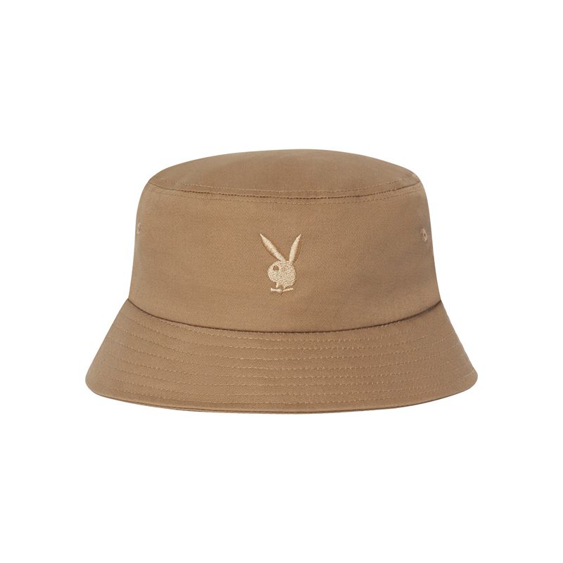 Cappelli Playboy Brown Embroidered Bucket Uomo Marroni | 43612VZPX