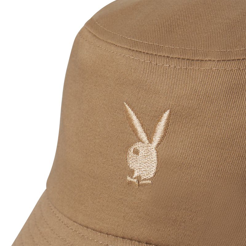 Cappelli Playboy Brown Embroidered Bucket Uomo Marroni | 43612VZPX