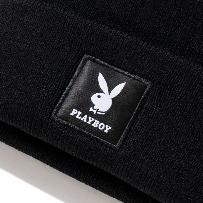 Cappelli Playboy Knit Beanie With Logo Patch Uomo Verdi | 10264HJNX