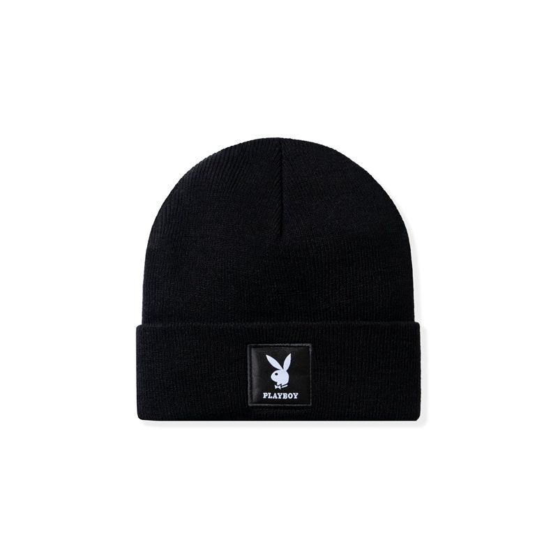 Cappelli Playboy Knit Beanie With Logo Patch Uomo Verdi | 10264HJNX