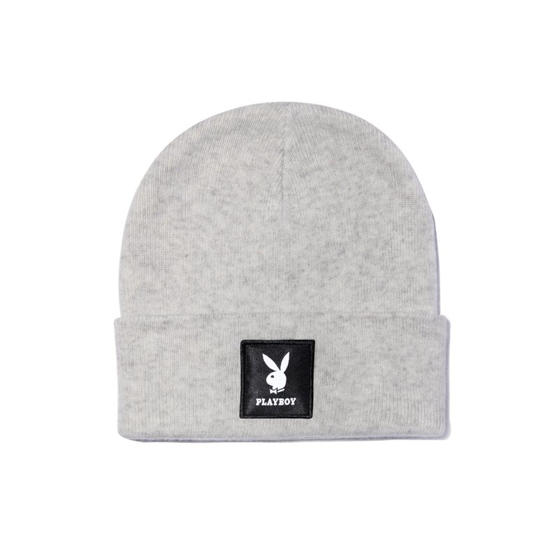 Cappelli Playboy Knit Beanie With Logo Patch Uomo Verdi | 10264HJNX