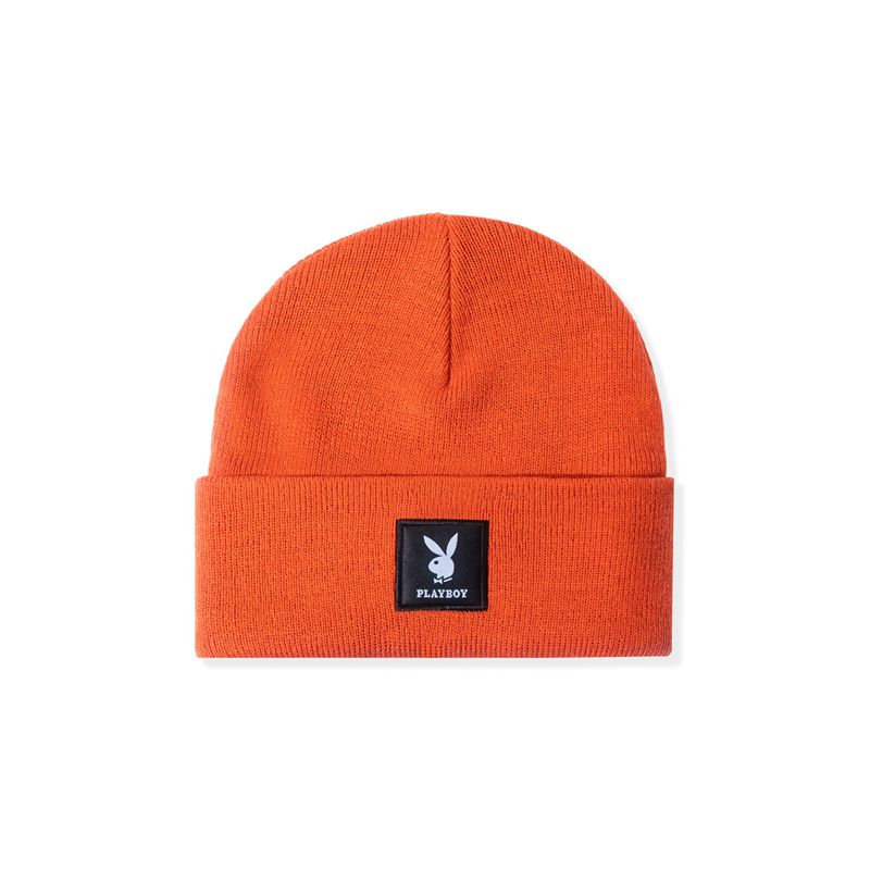 Cappelli Playboy Knit Beanie With Logo Patch Uomo Verdi | 10264HJNX