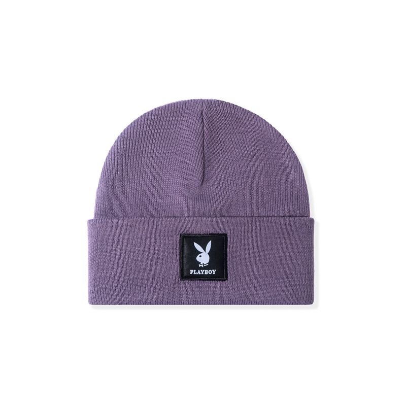 Cappelli Playboy Knit Beanie With Logo Patch Uomo Verdi | 10264HJNX