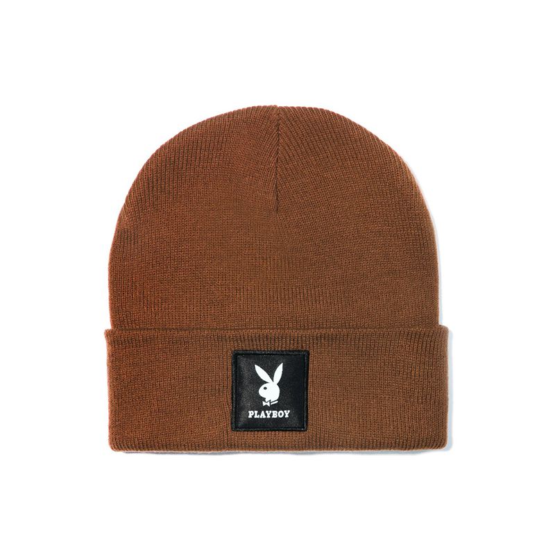 Cappelli Playboy Knit Beanie With Logo Patch Uomo Verdi | 10264HJNX