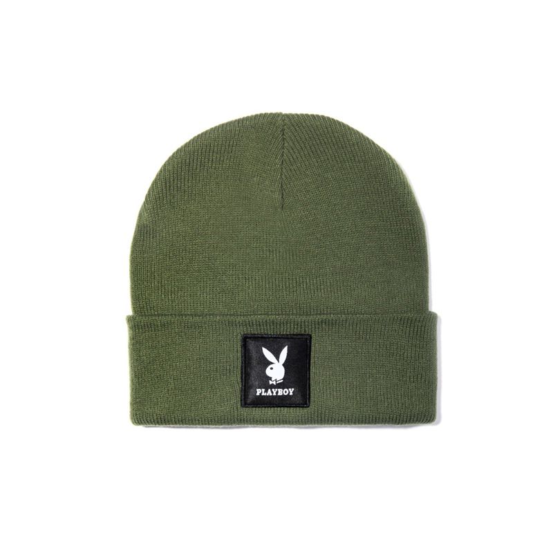 Cappelli Playboy Knit Beanie With Logo Patch Donna Verdi | 53968TAMV