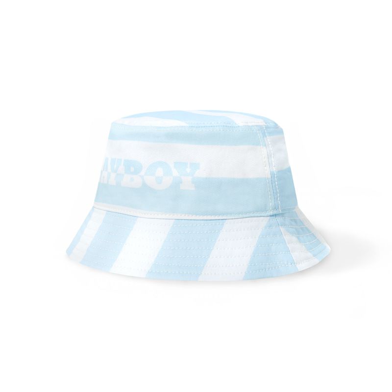 Cappelli Playboy Stripe Vip Club Bucket Uomo Bianche Blu | 16280BUJL