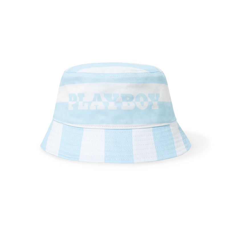 Cappelli Playboy Stripe Vip Club Bucket Donna Bianche Blu | 65023JNCD