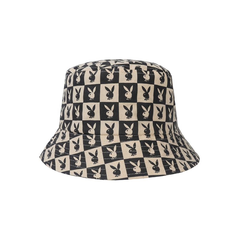 Cappelli Playboy Tile Print Bucket Donna Nere | 36780GBRL