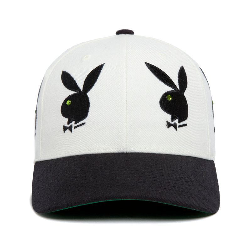 Cappelli Playboy X Huf Rhinestone 6 Panel Uomo Bianche | 63472BGEO