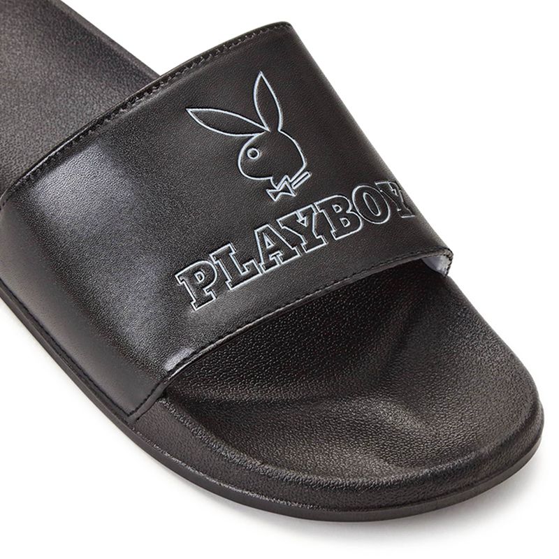 Costumi Da Bagno Playboy Bunny Ciabatte Sandals Donna Nere | 96450OEBF