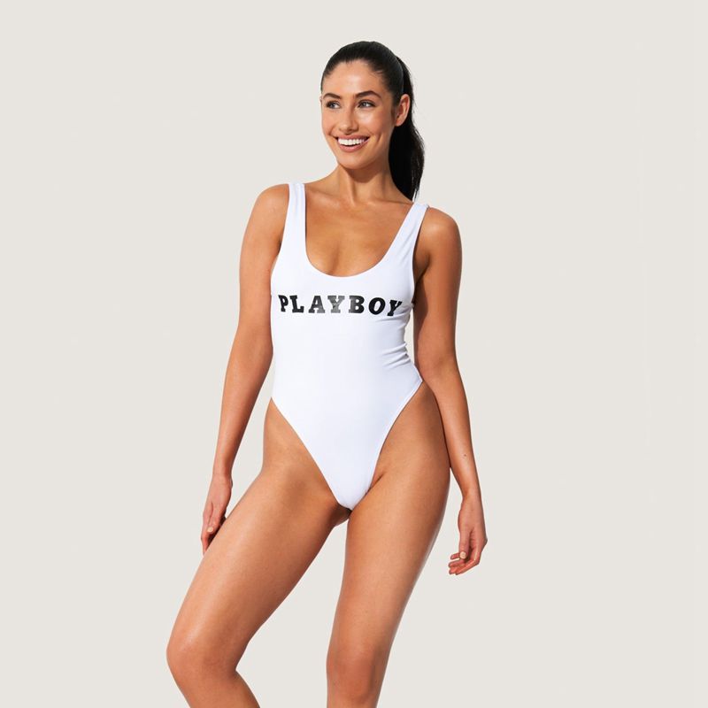 Costumi Da Bagno Playboy Classiche Masthead One Piece Donna Bianche | 80314EJVO