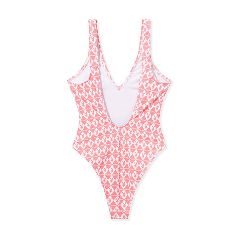 Costumi Da Bagno Playboy One Piece Monogram Donna Rosa | 27096HKLS