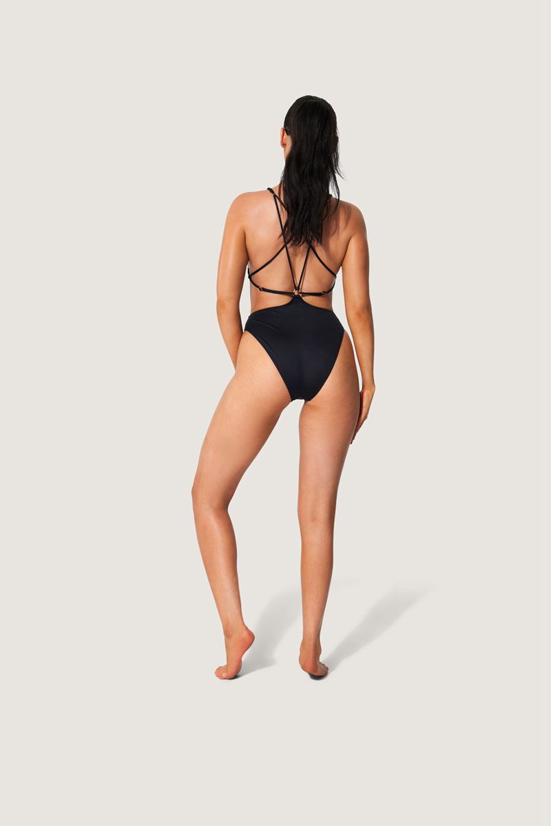 Costumi Da Bagno Playboy Pizzo Up Back Bunny One Piece Donna Nere Bianche | 53920MNOP