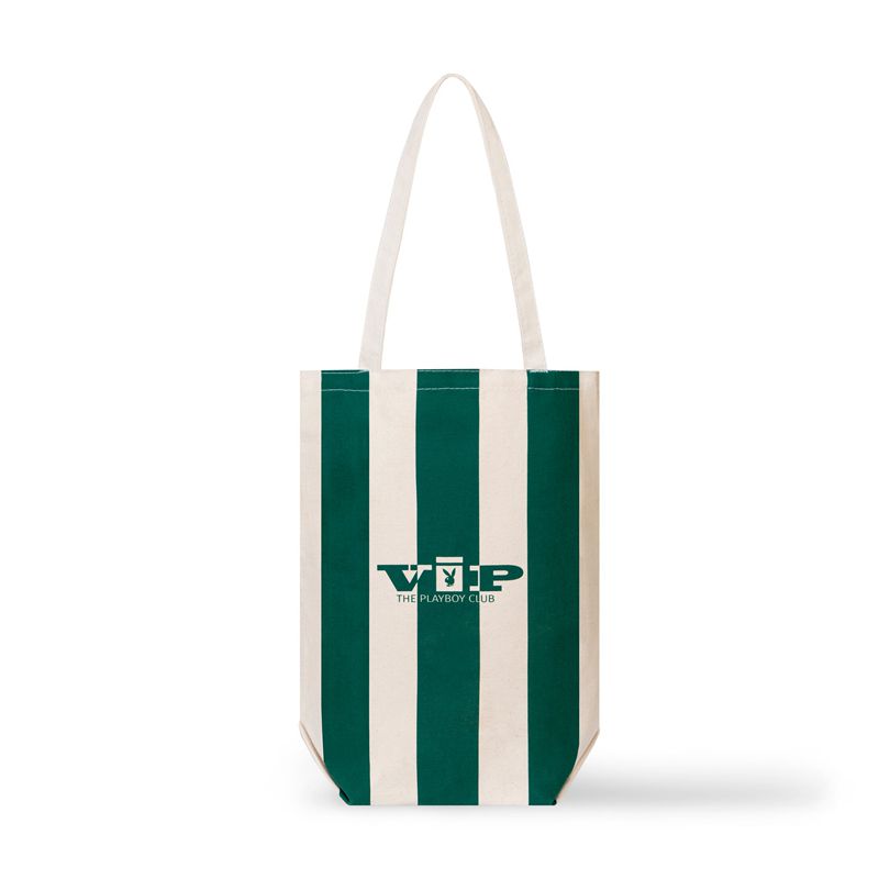 Costumi Da Bagno Playboy Striped Beach Tote Donna Bianche Verdi | 39704GFIJ