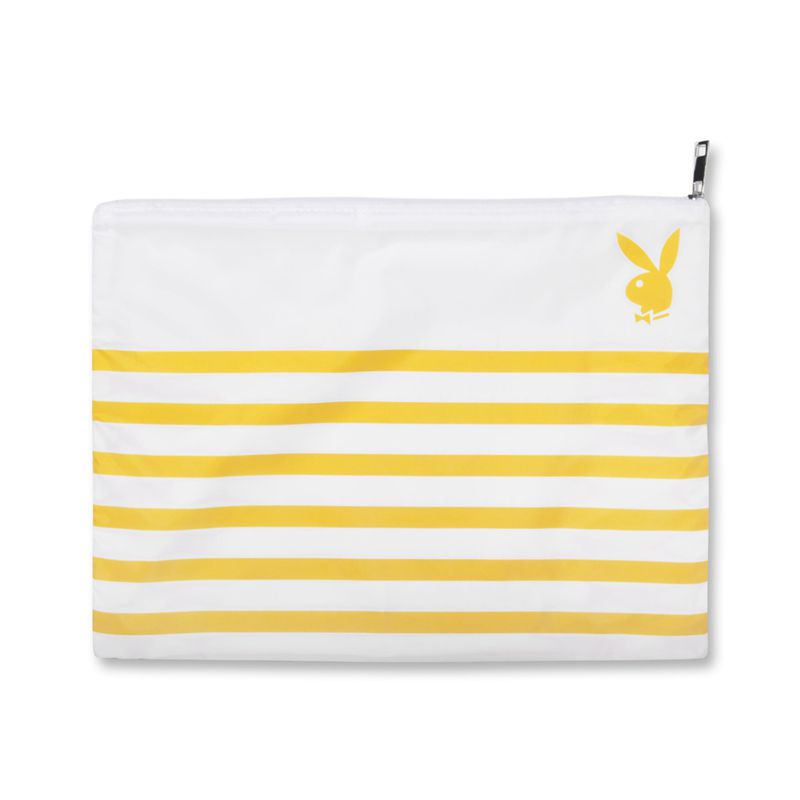 Costumi Da Bagno Playboy Striped Impermeabili Beach Pouch Donna Gialle | 50281YMWR