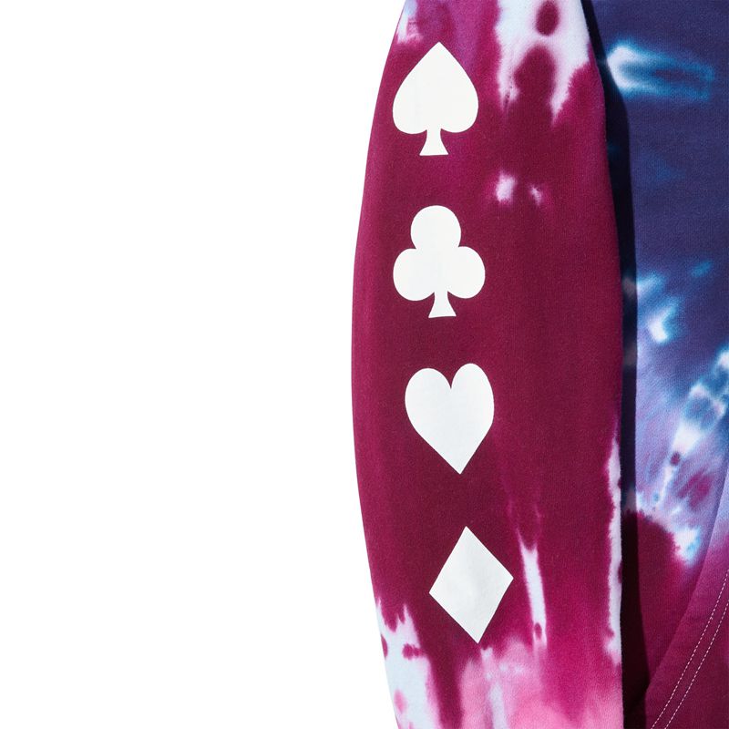 Felpa Con Cappuccio Playboy Ace Of Spades Tie Dye Uomo Rosa Viola | 63759GPLO