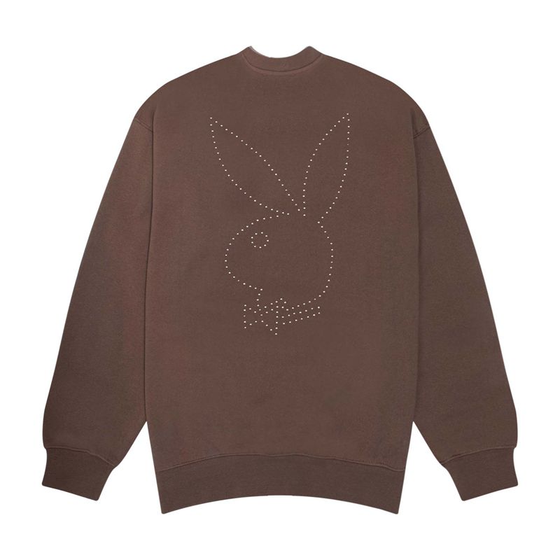 Felpa Con Cappuccio Playboy Classiche Crewneck Uomo Caffè | 50817YQWS