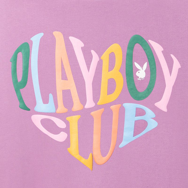 Felpa Con Cappuccio Playboy Club Crewneck Donna Lavanda | 82367TAED