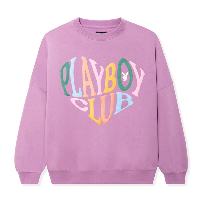 Felpa Con Cappuccio Playboy Club Crewneck Donna Lavanda | 82367TAED