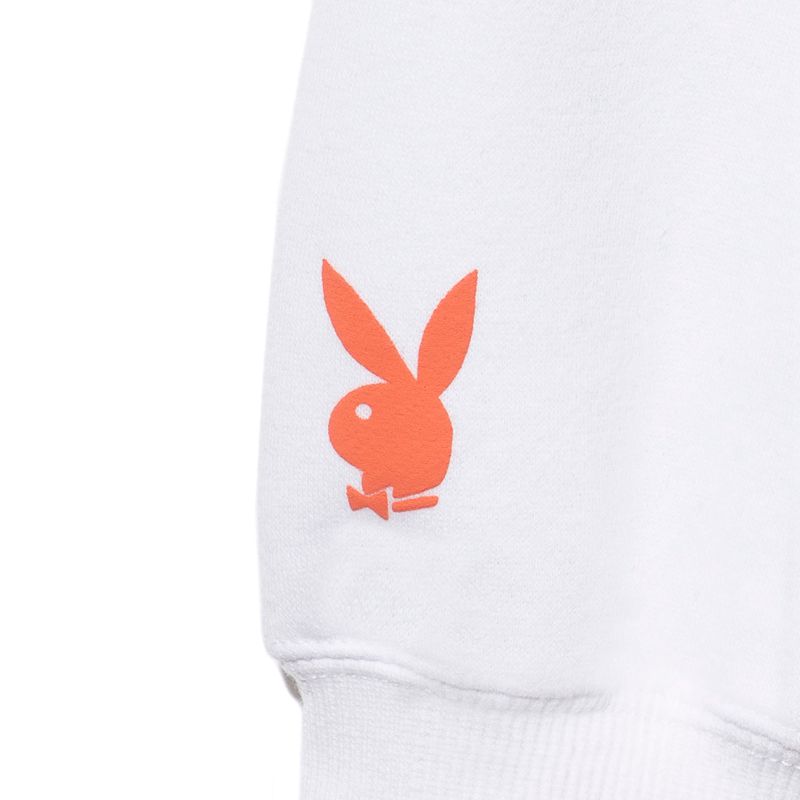 Felpa Con Cappuccio Playboy Club Rainbow Crewneck Donna Bianche | 59481PLUN