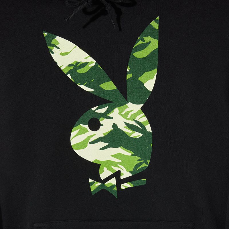 Felpa Con Cappuccio Playboy Hare Green Camo Uomo Nere | 73819MBLT