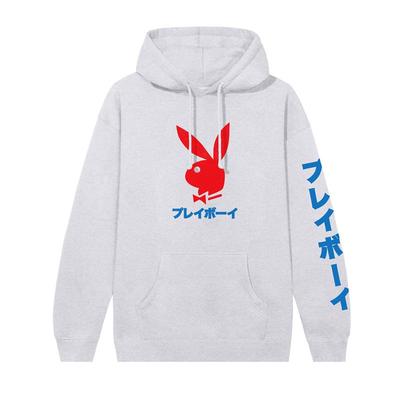 Felpa Con Cappuccio Playboy Japanese Rabbit Head Uomo Bianche | 81467SAQY