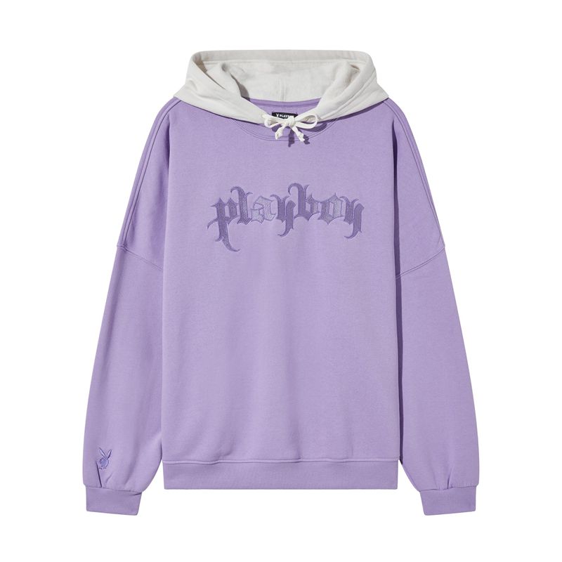 Felpa Con Cappuccio Playboy Layered Donna Viola | 34851MOTA