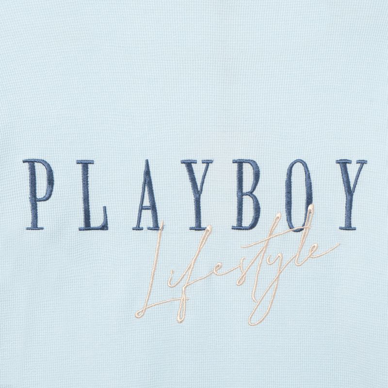 Felpa Con Cappuccio Playboy Lifestyle Crewneck Donna Blu Chiaro | 72036DRYF