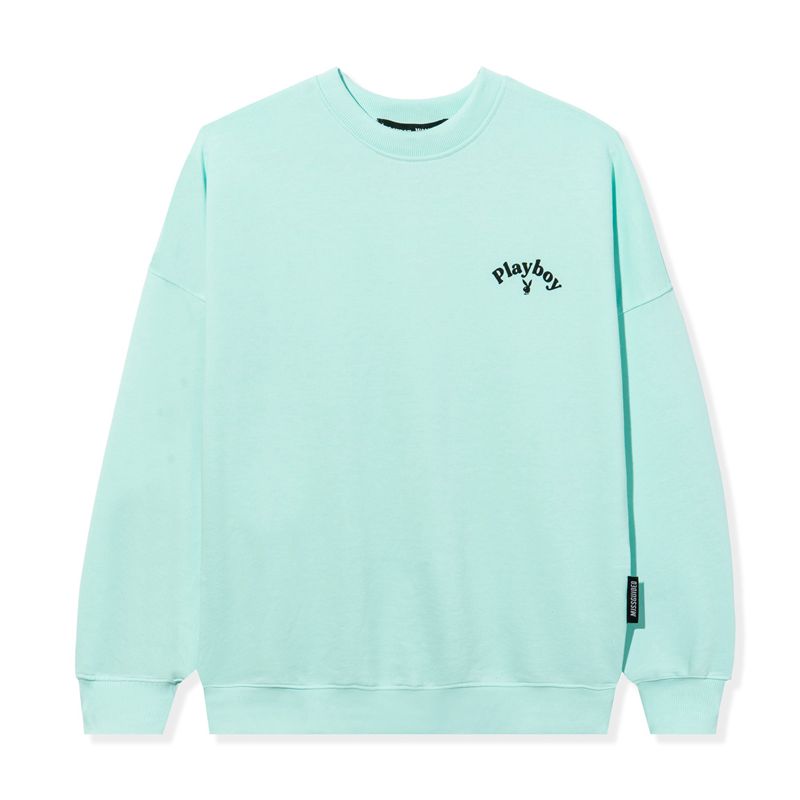 Felpa Con Cappuccio Playboy Logo Oversized Crewneck Donna Menta | 16289CFEY